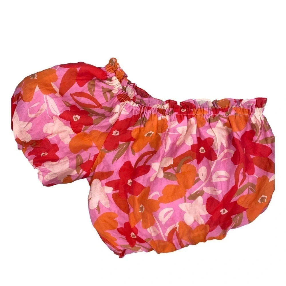 ASTR The Label Atlanta One Shoulder Ted Pink Orange Top Size Small